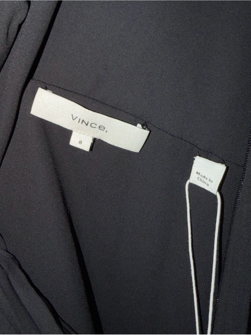 NWT Vince Black Pleated V-Neck Maxi Dress Size 8 - Picture 4 of 6